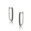 Rectangular Hoop Silver Earrings
