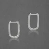 Rectangular Hoop Silver Earrings - Image 4