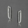 Rectangular Hoop Silver Earrings - Image 2