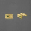 Classic Statement Cufflink Studded With Emerald - Image 2