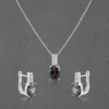 Mystiq Quartz Silver Necklace and Earrings Set - Image 2