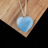 Blue Opal Heart Pendant Necklace Sterling Silver - Image 2