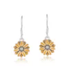 Yellow Chamomile Flower 925 Sterling Silver Earrings