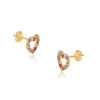 Rainbow Dot Studs Gold Filled Silver Earrings
