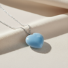 Blue Opal Heart Pendant Necklace Sterling Silver - Image 8