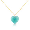 Amazonite Heart Pendant Necklace 925 Silver Gold Plated Virgo