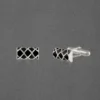 Plaid Patter Cylinder Cufflink For Men - Image 2