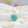 Amazonite Heart Pendant Necklace 925 Silver Gold Plated Virgo - Image 2