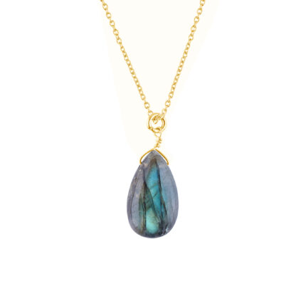 Labradorite Necklace 925 Silver Gold Plated Scorpio