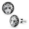 Unique Lion Face Silver Cuff-links
