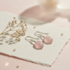 Rose Quartz Earrings 925 Silver Rhodium Taurus - Image 4