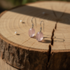 Rose Quartz Earrings 925 Silver Rhodium Taurus - Image 9
