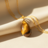 Tiger's Eye Necklace 925 Silver Gold Plated Capricorn - Image 13