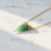 Aventurine Pendant Necklace Gold Plated Chain Virgo - Image 4
