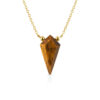 Tiger Eye Crystal Kite Pendant Gold Plated Necklace