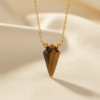 Tiger Eye Crystal Kite Pendant Gold Plated Necklace - Image 10