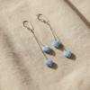Blue Opal Heart Dangle Earrings Silver October Birthstone - Image 8