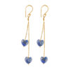 Lapis Lazuli Double Heart Earrings Gold Plated Sagittarius - Image 3
