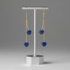 Lapis Lazuli Double Heart Earrings Gold Plated Sagittarius - Image 6