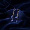 Lapis Lazuli Double Heart Earrings Gold Plated Sagittarius - Image 7