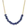 Lapis Lazuli Chip Bead Bar Necklace Gold Plated Sagittarius