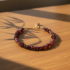 Garnet Bracelet 925 Silver Gold Plated January Birthstone - Image 4