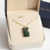 Moss Agate Rectangle Necklace 925 Silver Gold Filled - Image 12