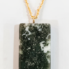 Moss Agate Rectangle Necklace 925 Silver Gold Filled - Image 11