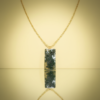 Moss Agate Rectangle Necklace 925 Silver Gold Filled - Image 3