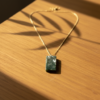 Moss Agate Rectangle Necklace 925 Silver Gold Filled - Image 9