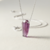 Pink Amethyst Coffin Necklace 925 Silver Virgo Birthstone - Image 6