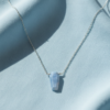 Blue Opal Pendant Necklace 925 Sterling Silver White Rhodium Plated October Jewelry - Image 14