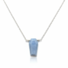 Blue Opal Pendant Necklace 925 Sterling Silver White Rhodium Plated October Jewelry - Image 13