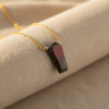 Bloodstone Coffin Necklace 925 Silver Gold-Plated March - Image 9