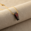 Bloodstone Coffin Necklace 925 Silver Gold-Plated March - Image 6