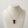 Bloodstone Coffin Necklace 925 Silver Gold-Plated March - Image 4