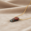 Bloodstone Coffin Necklace 925 Silver Gold-Plated March - Image 3