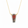 Bloodstone Coffin Necklace 925 Silver Gold-Plated March