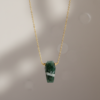 Moss Agate Coffin Necklace 925 Silver Gold Plated Virgo - Image 7