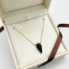 Black Onyx Pendant Necklace 925 Silver Gold Plated Capricorn - Image 7