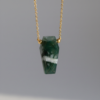 Moss Agate Coffin Necklace 925 Silver Gold Plated Virgo - Image 5
