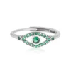Eye Silver Ring with Sparkling Green Stones - Image 2