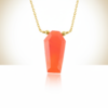 Carnelian Coffin Pendant Gold Plated Necklace July Birthstone - Image 4