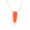 Carnelian Coffin Pendant Gold Plated Necklace July Birthstone
