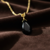 Black Onyx Pendant Necklace 925 Silver Gold Plated Capricorn - Image 4