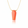 Carnelian Coffin Pendant Gold Plated Necklace July Birthstone - Image 7