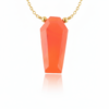 Carnelian Coffin Pendant Gold Plated Necklace July Birthstone - Image 8