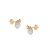 Royal Rose Gold Bow Pearl Stud Silver Earrings