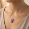Amethyst Necklace 925 Silver Rhodium Feb Birthstone - Image 5