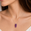 Amethyst Coffin Necklace 925 Silver Virgo Birthstone - Image 2